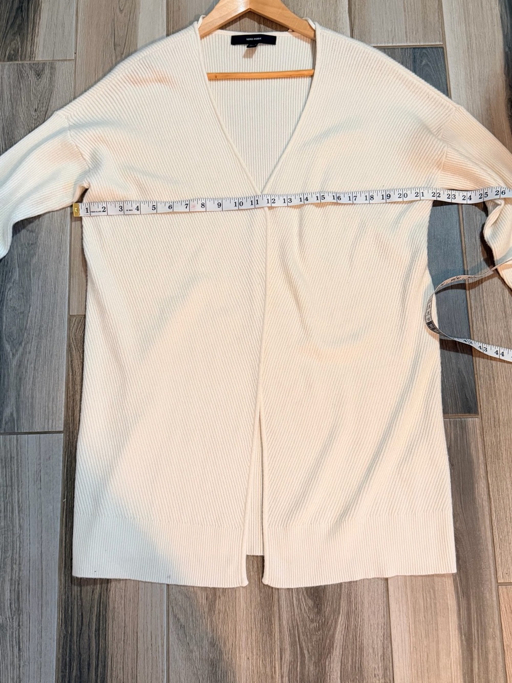 Vero Moda Cream Ribbed Open Cardigan - Picture 4 of 7